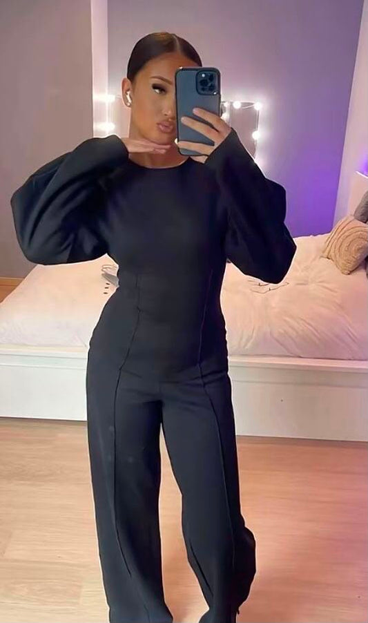 High-Waisted Black Trousers