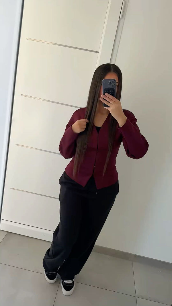 Burgundy Knit Cardigan